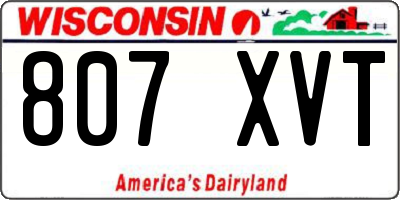 WI license plate 807XVT