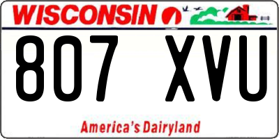 WI license plate 807XVU