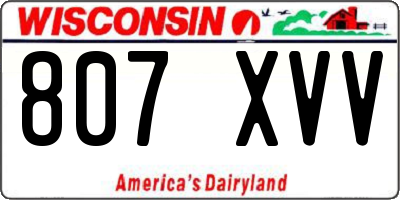 WI license plate 807XVV