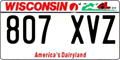 WI license plate 807XVZ