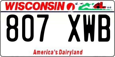 WI license plate 807XWB