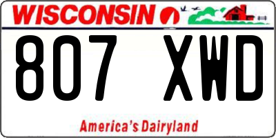 WI license plate 807XWD