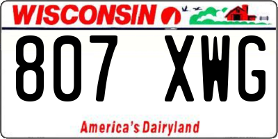 WI license plate 807XWG