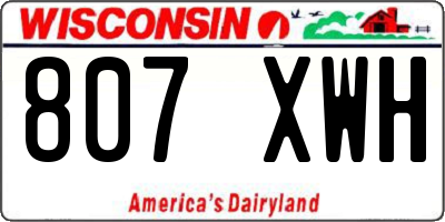 WI license plate 807XWH