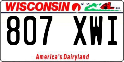 WI license plate 807XWI