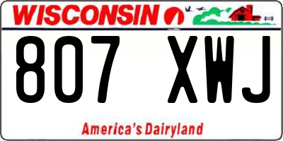 WI license plate 807XWJ