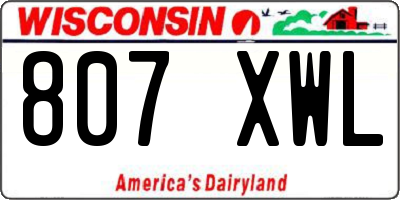 WI license plate 807XWL