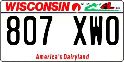 WI license plate 807XWO