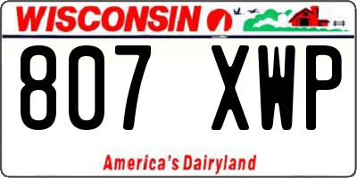 WI license plate 807XWP