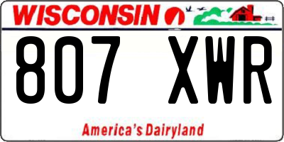WI license plate 807XWR