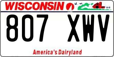 WI license plate 807XWV