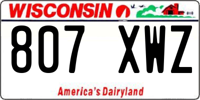 WI license plate 807XWZ