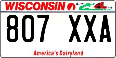 WI license plate 807XXA