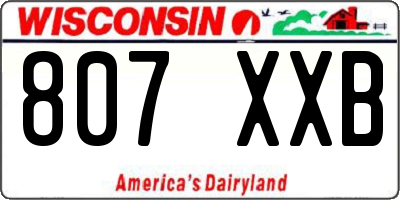 WI license plate 807XXB
