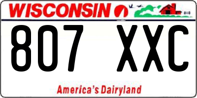 WI license plate 807XXC