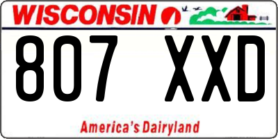 WI license plate 807XXD
