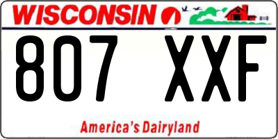 WI license plate 807XXF