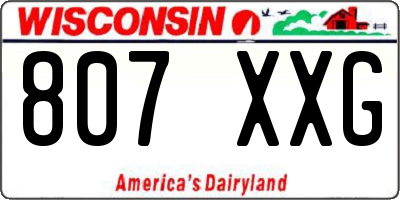 WI license plate 807XXG