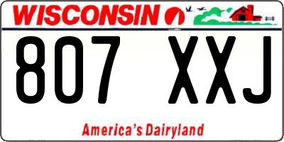 WI license plate 807XXJ