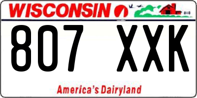 WI license plate 807XXK