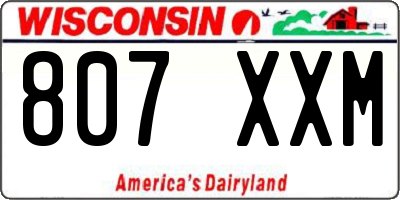 WI license plate 807XXM
