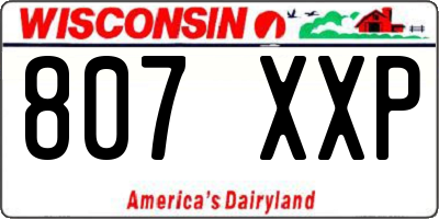 WI license plate 807XXP