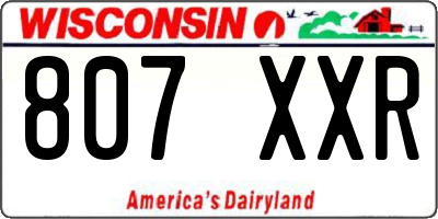 WI license plate 807XXR