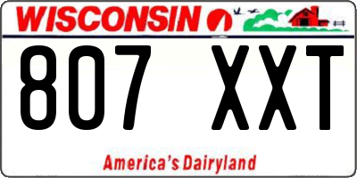 WI license plate 807XXT