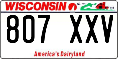 WI license plate 807XXV
