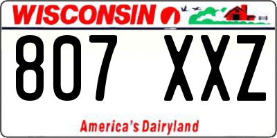 WI license plate 807XXZ