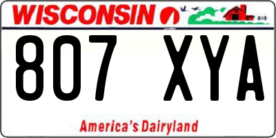 WI license plate 807XYA
