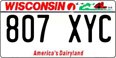 WI license plate 807XYC