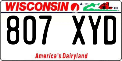 WI license plate 807XYD