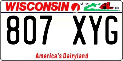 WI license plate 807XYG