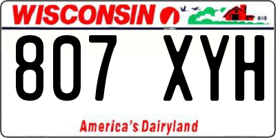 WI license plate 807XYH