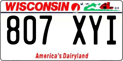 WI license plate 807XYI