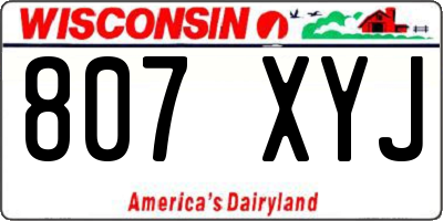 WI license plate 807XYJ