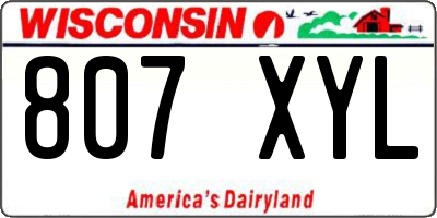 WI license plate 807XYL