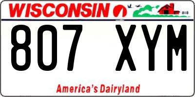 WI license plate 807XYM