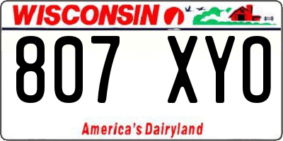 WI license plate 807XYO