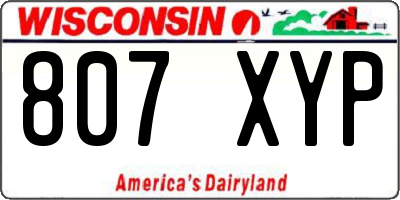 WI license plate 807XYP