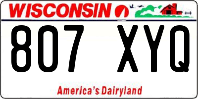 WI license plate 807XYQ