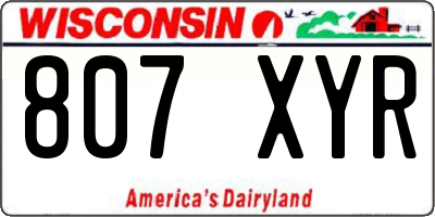 WI license plate 807XYR