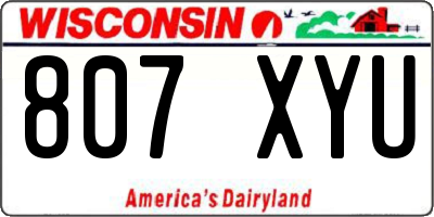 WI license plate 807XYU