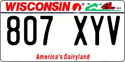 WI license plate 807XYV
