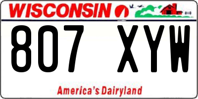 WI license plate 807XYW