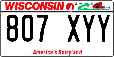 WI license plate 807XYY