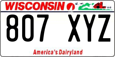 WI license plate 807XYZ