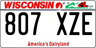 WI license plate 807XZE