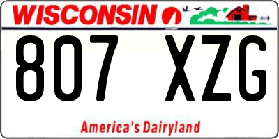 WI license plate 807XZG